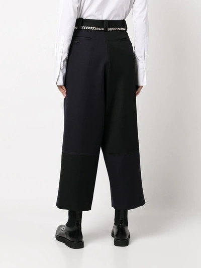 Shop Y's Cropped Wide-leg Trousers In Black