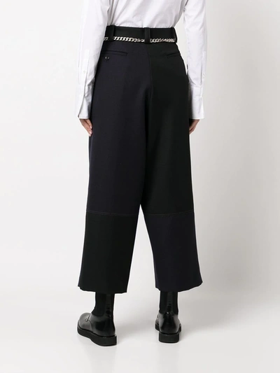 Y's Cropped Wide-leg Trousers In Black
