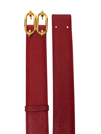 Pre-owned Hermes  Chaîne D'ancre Reversible Belt In Red