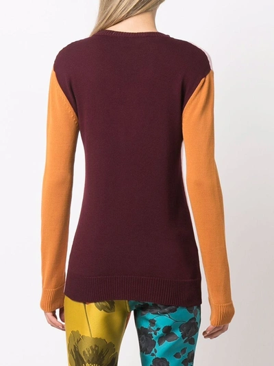 Shop Marni Colour-block Knitted Jumper In Pink