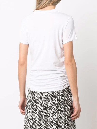 Shop Theory Ruched Pima Cotton T-shirt In White