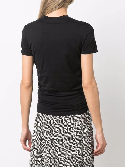 Shop Theory Ruched Pima Cotton T-shirt In Black