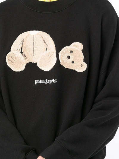 Shop Palm Angels Bear-print Sweatshirt In Black