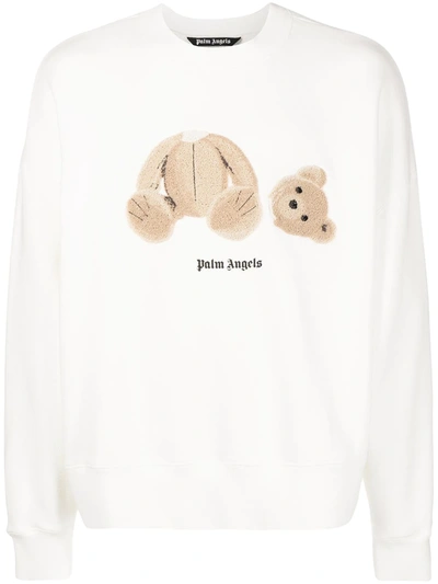 Shop Palm Angels Bear-print Sweatshirt In White