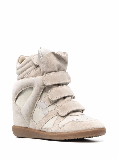 Isabel Marant 80mm Bekett Touch-strap Sneakers In Neutrals