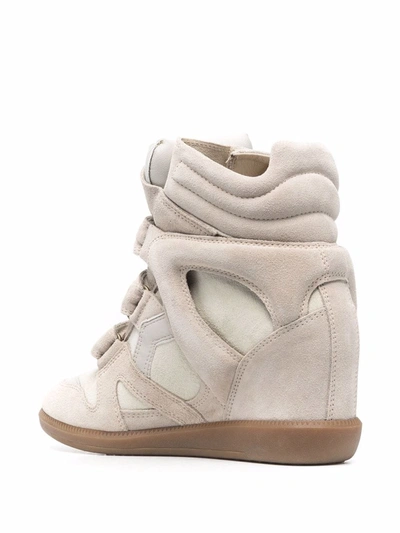 Shop Isabel Marant Bekett High-top Wedge Sneakers In Neutrals