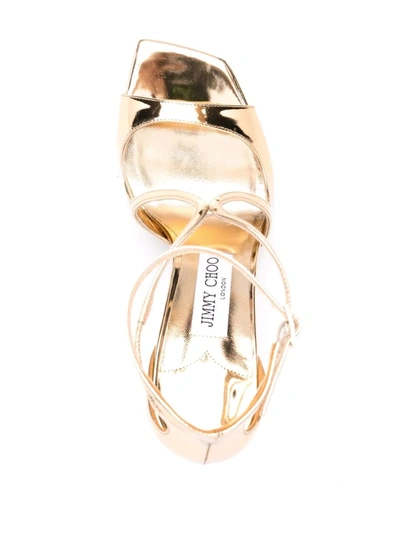 Jimmy Choo Gold Azia 110 Heeled Sandals In Yellow