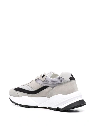 Dsquared2 Grey Canvas And Suede Sneakers In Grey