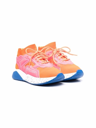 Shop Stella Mccartney Colour-block Sock-style Sneakers In Orange