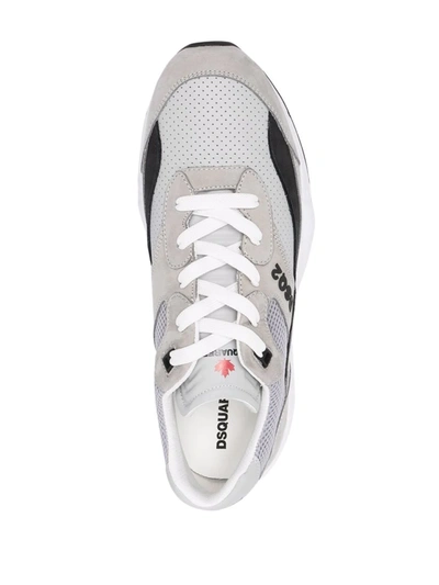 Dsquared2 Grey Canvas And Suede Sneakers In Grey