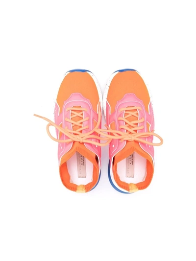Stella Mccartney Multicolor Sneakers For Girl With White Logo In Orange