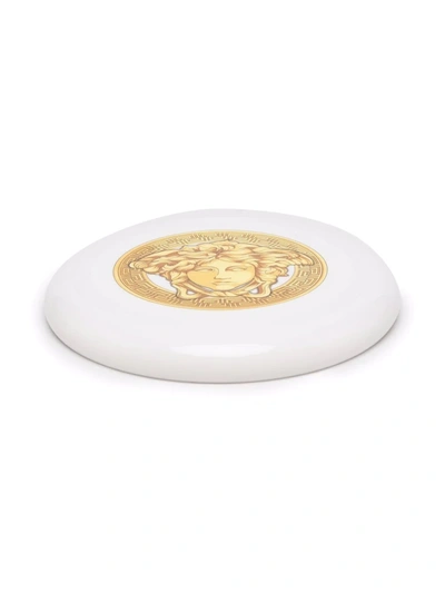 Shop Versace Medusa Head Frisbee In White