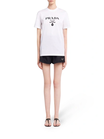 Shop Prada Logo-print T-shirt In White