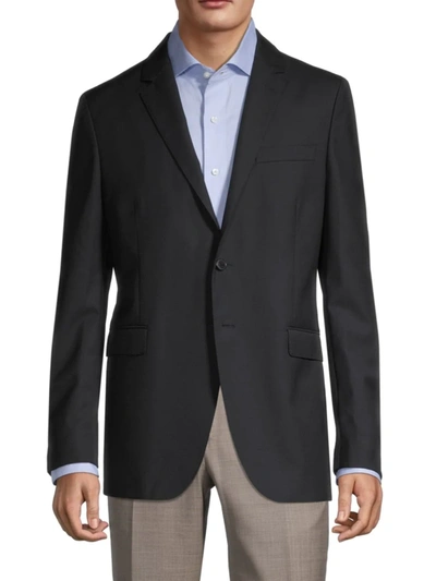 Shop Valentino Men's Giacca Regular-fit Virgin Wool Blazer In Black