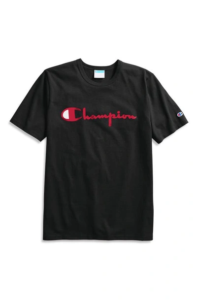 Shop Champion Heritage Script Logo T-shirt In Black