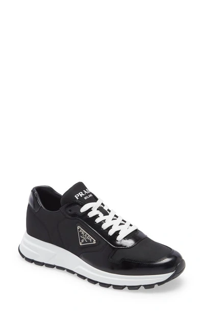 Shop Prada Prax 1 Mixed Media Sneaker In Nero