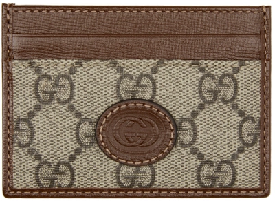 Shop Gucci Brown Retro Interlocking G Card Holder In 8563 B.eb/brown Suga