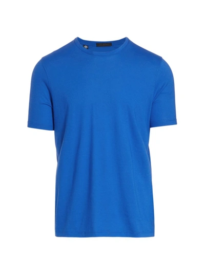 Shop Saks Fifth Avenue Men's Collection Core Solid Crewneck Tee In Blue