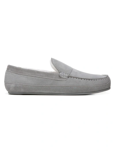 Shop Vince Gibson Suede Loafers In Smoke