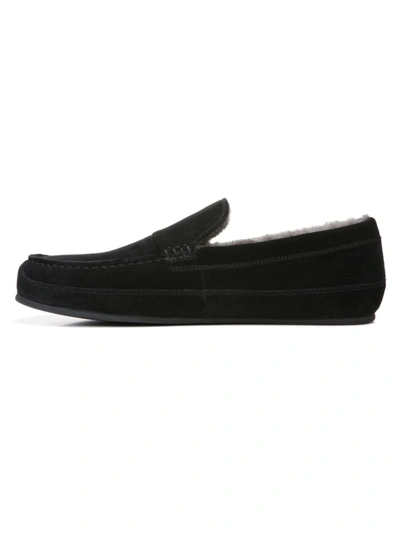 Shop Vince Gibson Suede Loafers In Black