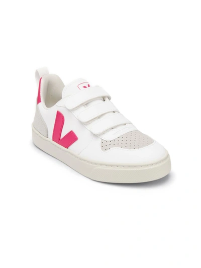 Shop Veja Baby's, Little Girl's & Girl's V-10 Logo Sneakers In White