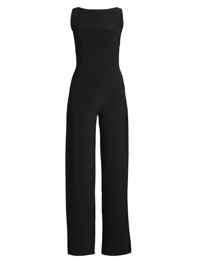 Shop Norma Kamali Sleeveless Straight-leg Jumpsuit In Black