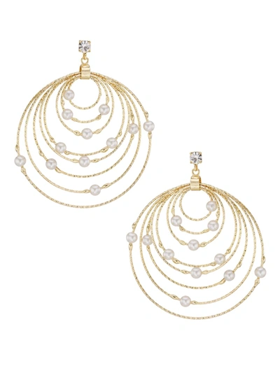 Shop Rosantica Women's Goldtone, Faux Pearl & Crystal Drop Earrings