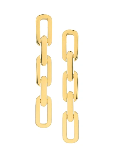 Shop Roberto Coin Women's Navarra 18k Yellow Gold Triple-link Chain Drop Earrings