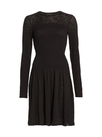 Shop Atm Anthony Thomas Melillo Women's Slub Jersey A-line Dress In Black