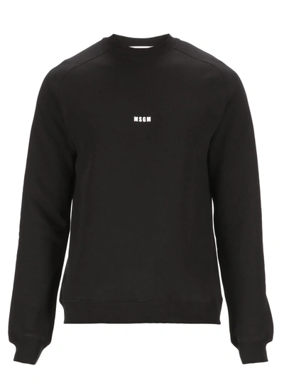 Shop Msgm Logo Printed Crewneck Sweatshirt In Black