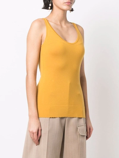 Shop Chloé Wool Tank Top In Yellow