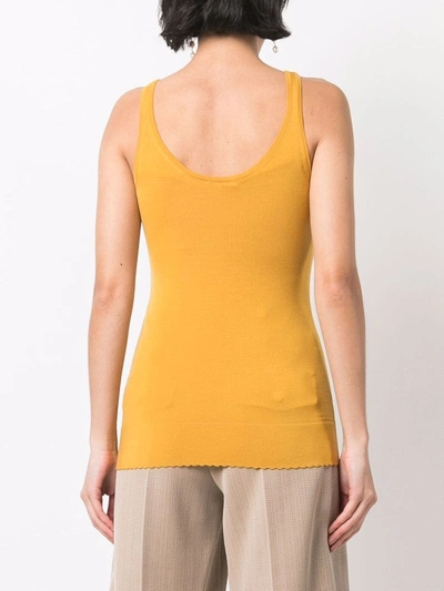 Shop Chloé Wool Tank Top In Yellow