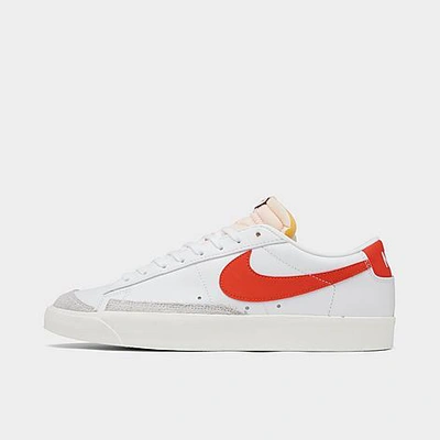 Shop Nike Men's Blazer Low '77 Vintage Casual Shoes In White/team Orange/white/sail