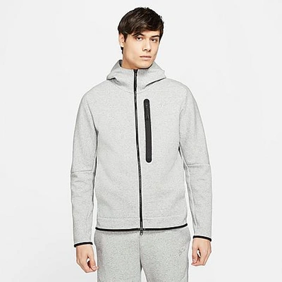 Shop Nike Men's Sportswear Tech Fleece Full-zip Hoodie In Black/heather