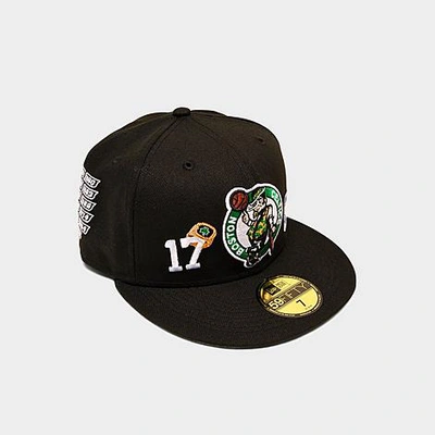 New Era NBA Boston Celtics Count The Rings 59FIFTY Fitted Hat in Black/Black Size 7 1/8