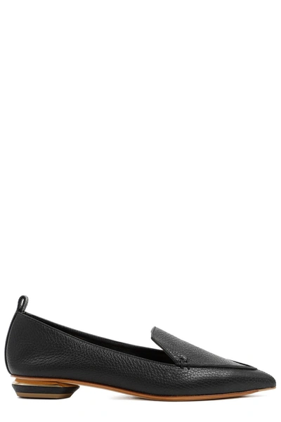 Shop Nicholas Kirkwood Beya Pointed Toe Loafers In Black