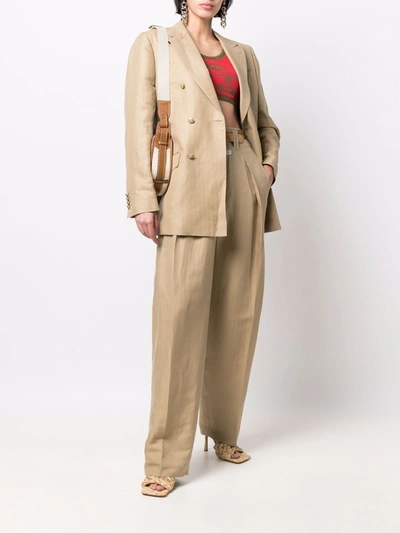 Etro Double-breasted Jacket In Dove Grey