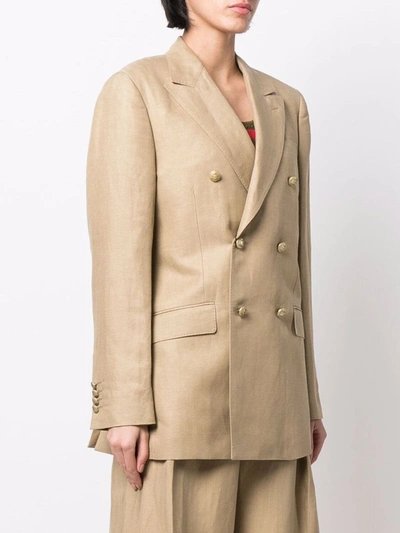 Etro Double-breasted Jacket In Dove Grey