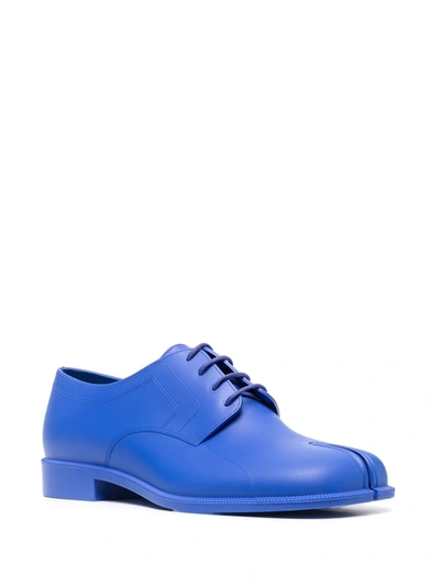 Shop Maison Margiela Tabi-toe Lace-up Shoes In Blue
