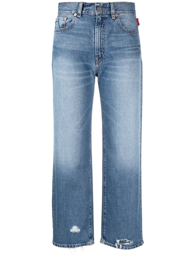 Shop Denimist Mid-rise Cropped Jeans In Blue