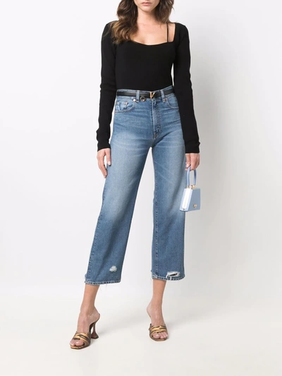 Shop Denimist Mid-rise Cropped Jeans In Blue