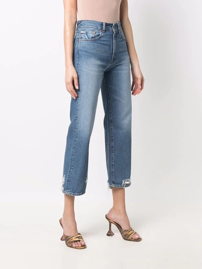 Shop Denimist Mid-rise Cropped Jeans In Blue