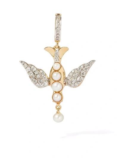 Shop Annoushka X Temperley London 18kt Yellow Gold Lovebirds Pearl Diamond Choker