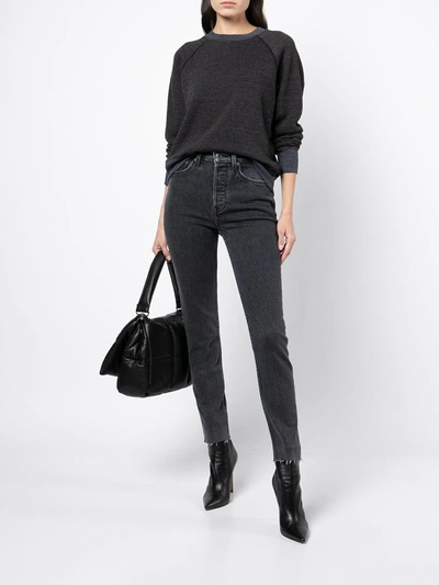 Shop Re/done Comfort-stretch Ankle Crop Jeans In Black