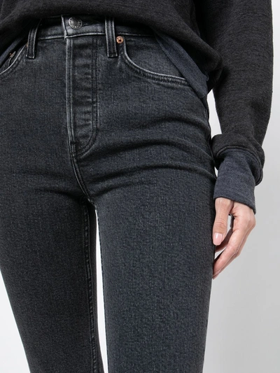 Shop Re/done Comfort-stretch Ankle Crop Jeans In Black