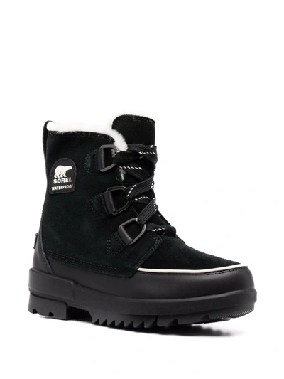 Sorel Torino Ii Faux Fur-trimmed Waterproof Suede And Rubber Ankle Boots In Black