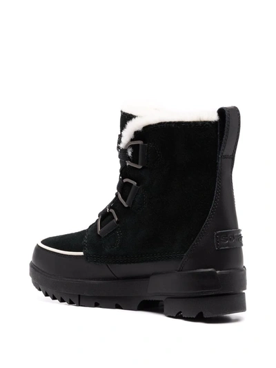 Sorel Torino Ii Faux Fur-trimmed Waterproof Suede And Rubber Ankle Boots In Black
