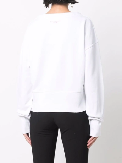 Shop Philosophy Di Lorenzo Serafini Logo-print Cotton Sweatshirt In White