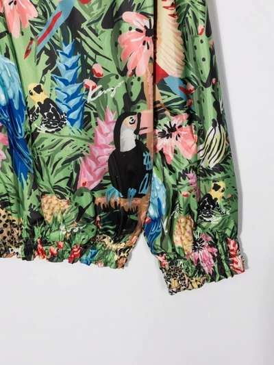 Shop Kenzo Jungle-print Hooded Jacket In Green