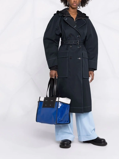Shop Proenza Schouler Large Morris Coated Tote Bag In Blue